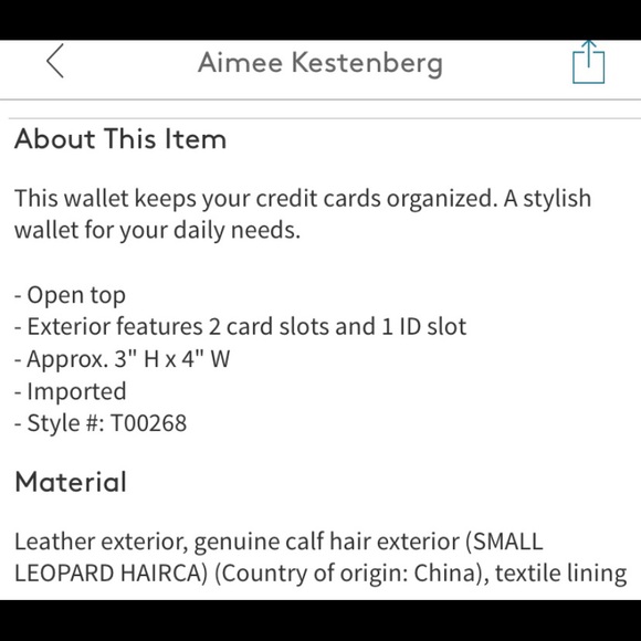 NWT Aimee Kestenberg Card Holder - Picture 3 of 3